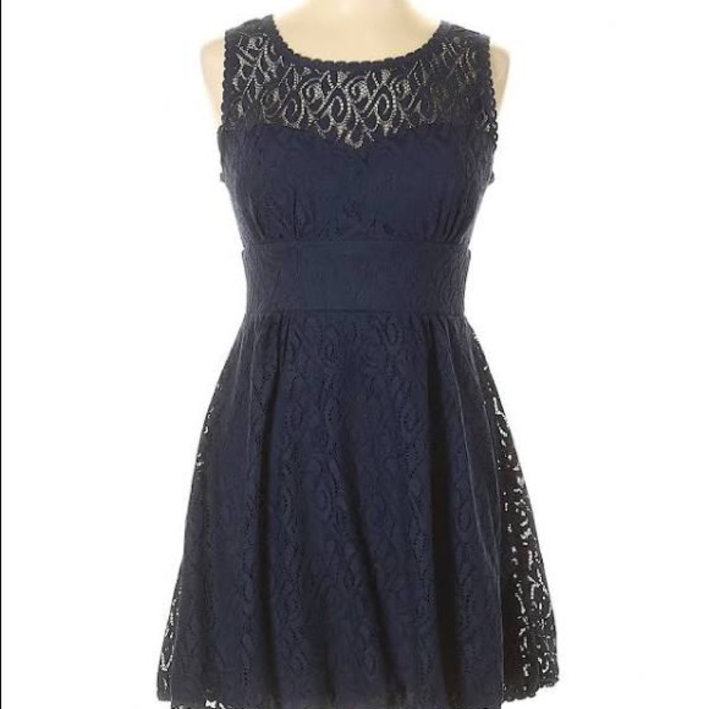 Navy Blue Lace Dress